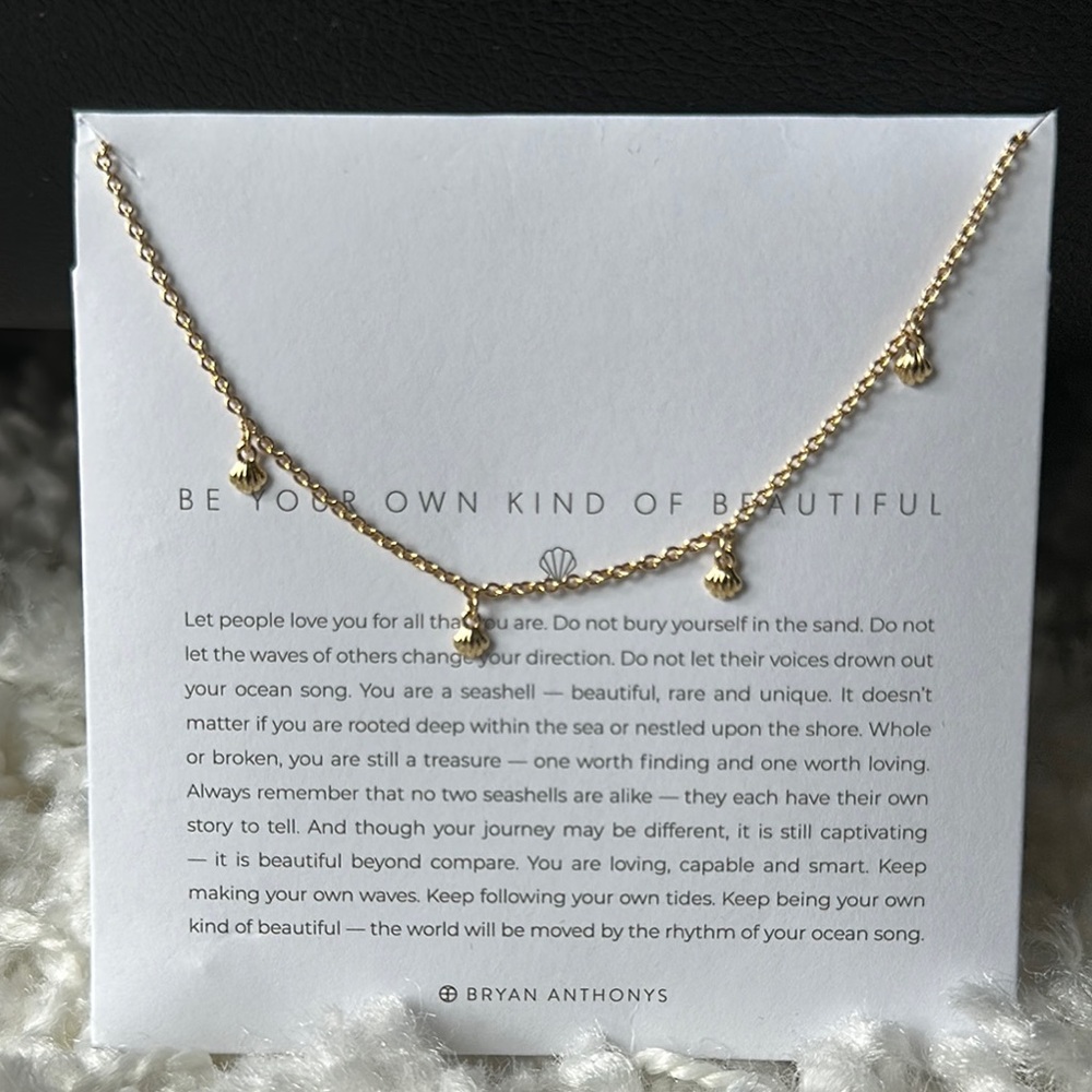 NWT Bryan Anthonys gold mini shells scallops layering beach  necklace